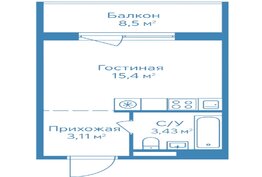 Квартира-студия в г.Колпино Санкт-Петербург